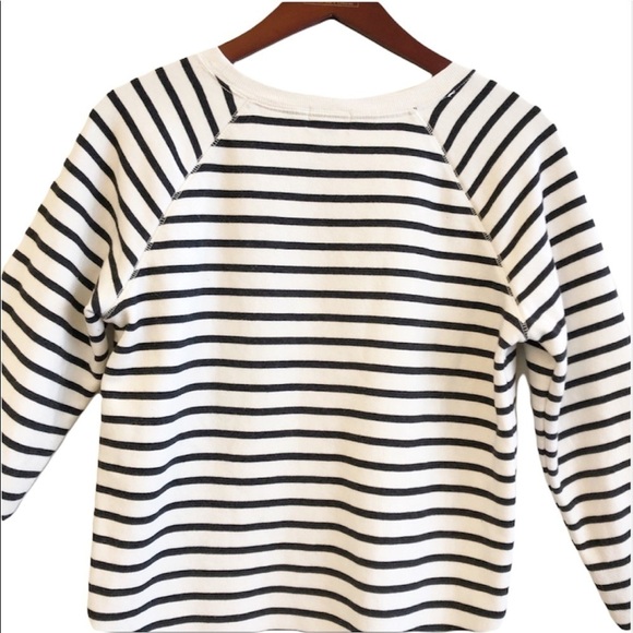 Old NAVY “Hello There”’Graphic Striped Sweatshirt Size Small in Black and White - Picture 10 of 14